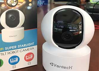 Vantech Camera Onvif Wireless Pan/Tilt Robot 2.0MP V-2010AI là camera không dây thông minh, xoay ngang 355°, dọc 90°, hỗ trợ ONVIF kết nối đầu ghi camera quan sát