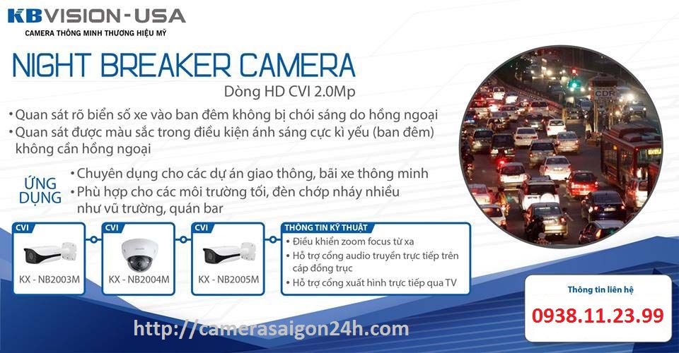 camera quan sát night breaker thương hiệu KBVISION của USA