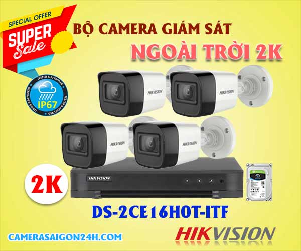 lắp camera giám sát ngoài trời 2k, camera giám sát ngoài trời 2k, camera giám sát 2k, camera siêu nét 2k hikvision, camera hikvision DS-2CE16H0T-ITF, camera DS-2CE16H0T-ITF