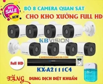 Bộ 8 Camera Quan Sát Cho Kho Xưởng Full Hd
